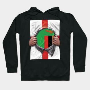 Zambia Flag English Flag Ripped - Gift for Zambian From Zambia Hoodie